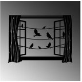 WALLXPERT dekorativni metalni zidni pribor birds in front of the window 2 | ePonuda.com