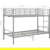 vidaXL Krevet na kat sivi metalni 90 x 200 cm | shoptok.hr