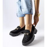 Gemre Black loafers with buckle and rhinestones Gaiola | Shoptok.si