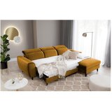 ELTAP Žuta baršunasti sklopiva/s prostorom za odlaganje kutna garnitura (s desnim kutom/s ležaljkom) Foble – | shoptok.hr