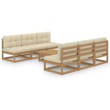  Sedežna garnitura 7-delna z blazinami trdna borovina | Shoptok.si