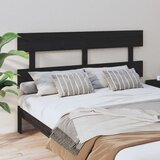vidaXL Posteljno vzglavje črno 154x3x81 cm trdna borovina | Shoptok.si