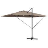 vidaXL Kantilever senčnik - Taupe Taupe Tkanina Velik | Shoptok.si