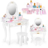 ECO TOYS Dječji drveni toaletni stol veliki s ogledalom za djevojčice | shoptok.hr