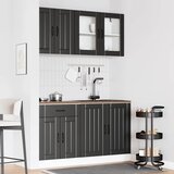  Set kuhinjskih ormarića od 4 dijela "Lucca" od crnog inženjerskog drva | shoptok.hr