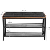 Vasagle EKHO klop za čevlje, umetno usnje 90 kg nosilnosti 80 x 30 x 48 cm | Shoptok.si