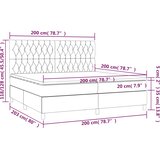 Krevet box spring s madracem LED tamnosivi 200x200 cm baršun | shoptok.hr