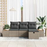  Sjedeća garnitura za vrt 4 kom. Siva poliratan 55 x 62 x 69 cm | shoptok.hr