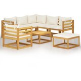 The Living Store Vrtna sedežna garnitura z blazinami 8-delna krem akacijev les - Vrtna Garnitura, (21461198) | Shoptok.si