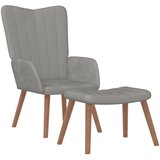  Stolica za opuštanje s osloncem za noge svjetlosiva baršunasta | shoptok.hr