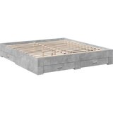 Okvir kreveta s ladicama siva boja betona 200x200 cm drveni | shoptok.hr
