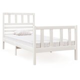  The Living Store Posteljni okvir bel 75x190 cm trden les - Posteljni Okvir, (21529414) | Shoptok.si