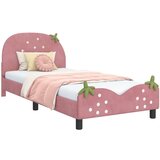  Otroški posteljni okvir z vznožjem Roza 90 x 190 cm Žamet, (5000104570) | Shoptok.si