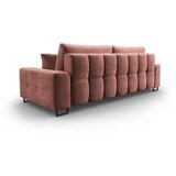 Cosmopolitan Design Rožnata žametna raztegljiva sedežna garnitura s prostorom za shranjevanje 250 cm Wicklow – | Shoptok.si