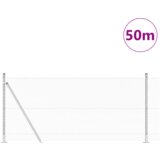 vidaXL Ograja s stebri srebrna 1 x 50 m Jeklo s PVC premazom | Shoptok.si