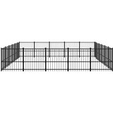  Zunanji pasji boks jeklo 28,23 m² - - črna - 102.1 - 582 x 485 x 100 cm - | Shoptok.si