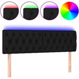 Maison Chic LED Posteljno vzglavje - Vzglavna omarica - Nočna omarica črno 144x7x78/88 cm blago, (21709755) | Shoptok.si