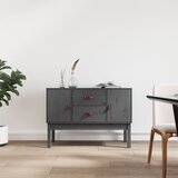 vidaXL Komoda siva 110x40x78 cm trdna borovina Cene