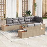 vidaXL set vrtnih kauča od 9 dijelova s jastucima u bež boji poli ratana | shoptok.hr