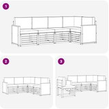  Sekcijska garnitura s jastukom 4 pcs Prirodna i antracit | shoptok.hr