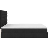 vidaXL Otomanski posteljni okvir z vzmetnico črn 160x200 cm blago | Shoptok.si