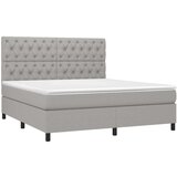  Box spring s madracem LED svjetlosivi 160x200 cm tkanina | shoptok.hr