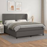  The Living Store Box spring postelja z vzmetnico siva 180x200 cm umetno usnje - Box Spring Postelja, (21502729) Cene