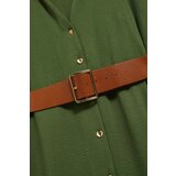 Moodo Midi dress with wide khaki belt | shoptok.hr