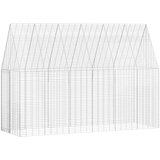  Kletka za zajce srebrna 300 x 100 x 210 cm Cinkana jeklena, (5000204333) | Shoptok.si