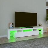 TV ormarić s LED svjetlima bijeli 200x36,5x40 cm | Eponuda.com