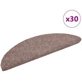  Prostirke za stepenice, samoljepljive, 30 kom 56x17x3 cm, svijetlosmeđe, poluokrugle | shoptok.hr