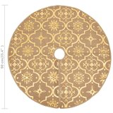  Luksuzna podloga za božićno drvce s čarapom žuta 90 cm tkanina | shoptok.hr