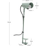 Kave Home Zelena kovinska namizna svetilka s sponko (višina 51 cm) Jula – | Shoptok.si