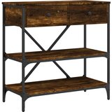 Maison Chic konzolna miza - miza ob steni dimljen hrast 75x34,5x75 cm inženirski les, (21786192) Cene