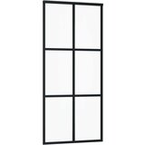  Drsna vrata ESG steklo in aluminij 90x205 cm črna, (20767257) | Shoptok.si