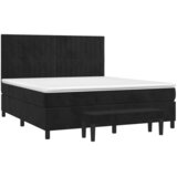 Krevet s oprugama i madracem crni 160x200 cm baršunasti | Eponuda.com