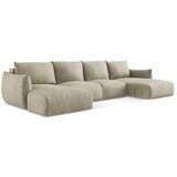 Makamii Bež sklopiva kutna garnitura od šenila (u obliku slova "U") Leila – | shoptok.hr