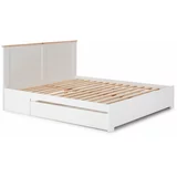 Marckeric Bijeli bračni krevet s prostorom za odlaganje 140x190 cm Gabi –