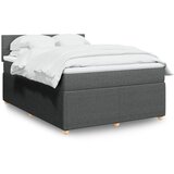 vidaXL Box spring postelja z vzmetnico temno siva 140x200 cm blago | Shoptok.si