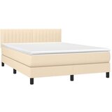  Krevet box spring s madracem LED krem 140x200 cm od tkanine | shoptok.hr