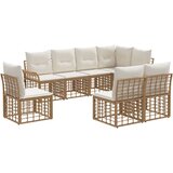  Set vanjskih sofa 8 pcs Prirodna i krema bijela Poliester | shoptok.hr