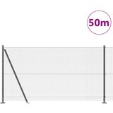 vidaXL varjena žična ograja z 13 zgibnimi stebri siva 1.2x50 m jeklo | Shoptok.si