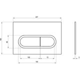 Ravak X01797 - Dugme za ispiranje 24,7x16,5 cm CHROME crna | Eponuda.com