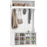 HOMCOM garderobni stojalnik MDF, iverna plošča 100D x 35Š x 172,2V cm belo, (5000242250) Cene