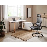 Venda kotna pisalna miza les, leseni material bela, barve hrasta | Shoptok.si