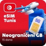 Ananas eSIM Tunis eSIM kartica - Neograničena količina prepaid mobilnih podataka za 15 dana Cene