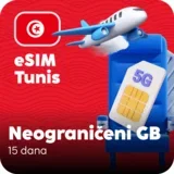 Tunis eSIM kartica - Neograničena količina prepaid mobilnih podataka za 15 dana