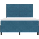Box Postelja z vzmetnico Temno modra 160x200 cm Žamet, (22052619) | Shoptok.si
