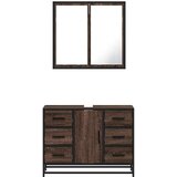 vidaXL 2-dijelni set kupaonskog namještaja boja smeđeg hrasta drveni | shoptok.hr