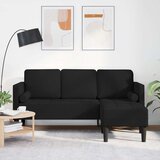 vidaXL Kotna sedežna garnitura Črna Trden bukov les 173 x 131 x 67 cm | Shoptok.si